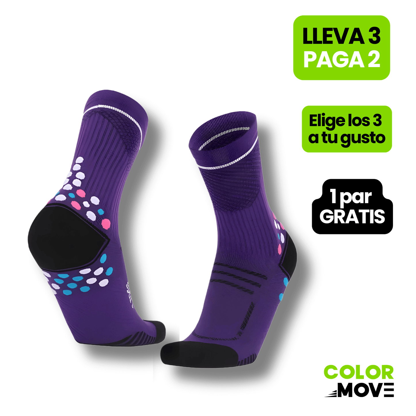 Calcetin Runner de compresion EVOLRUN Purple