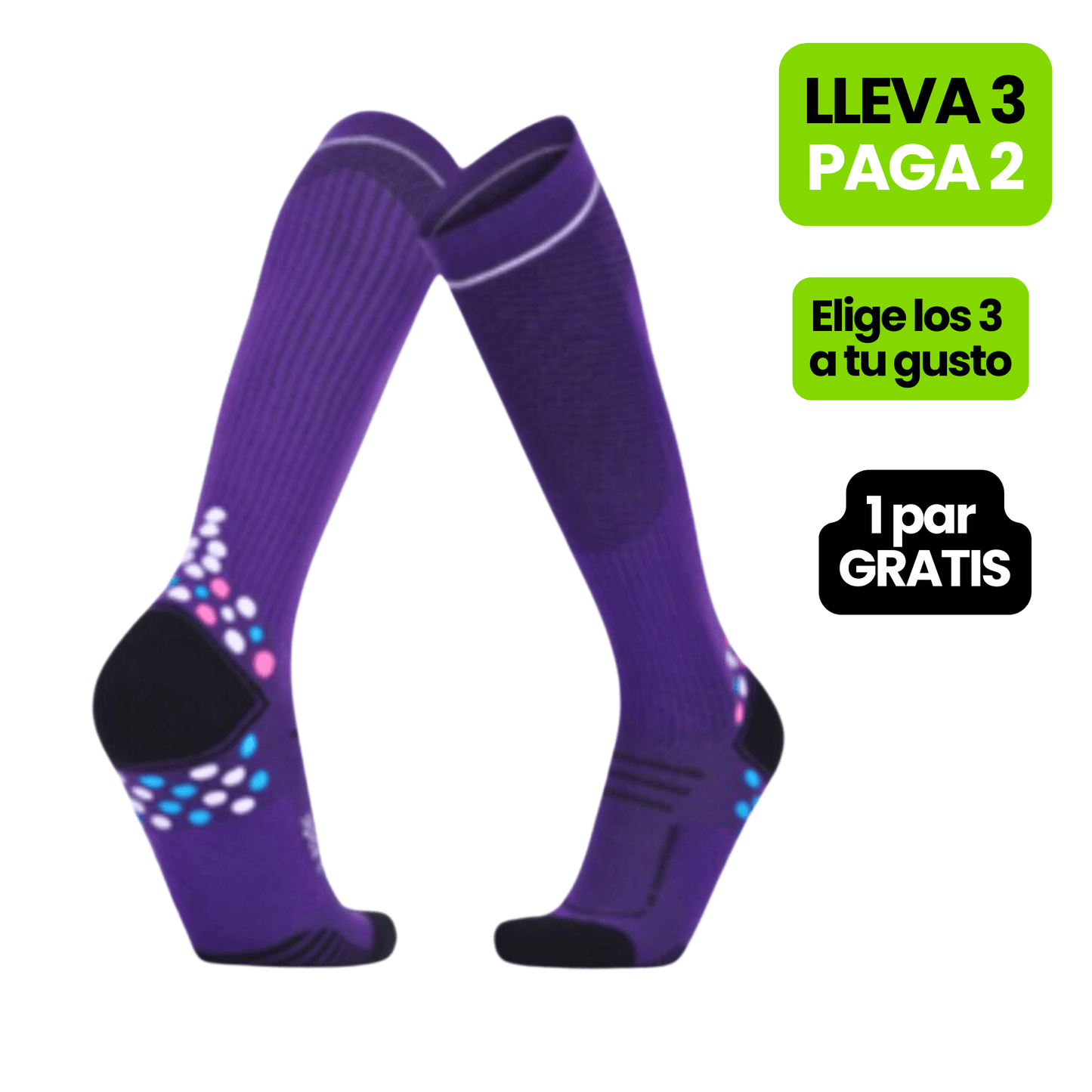 Calcetin Runner de Compresion EVOLUTION Purple