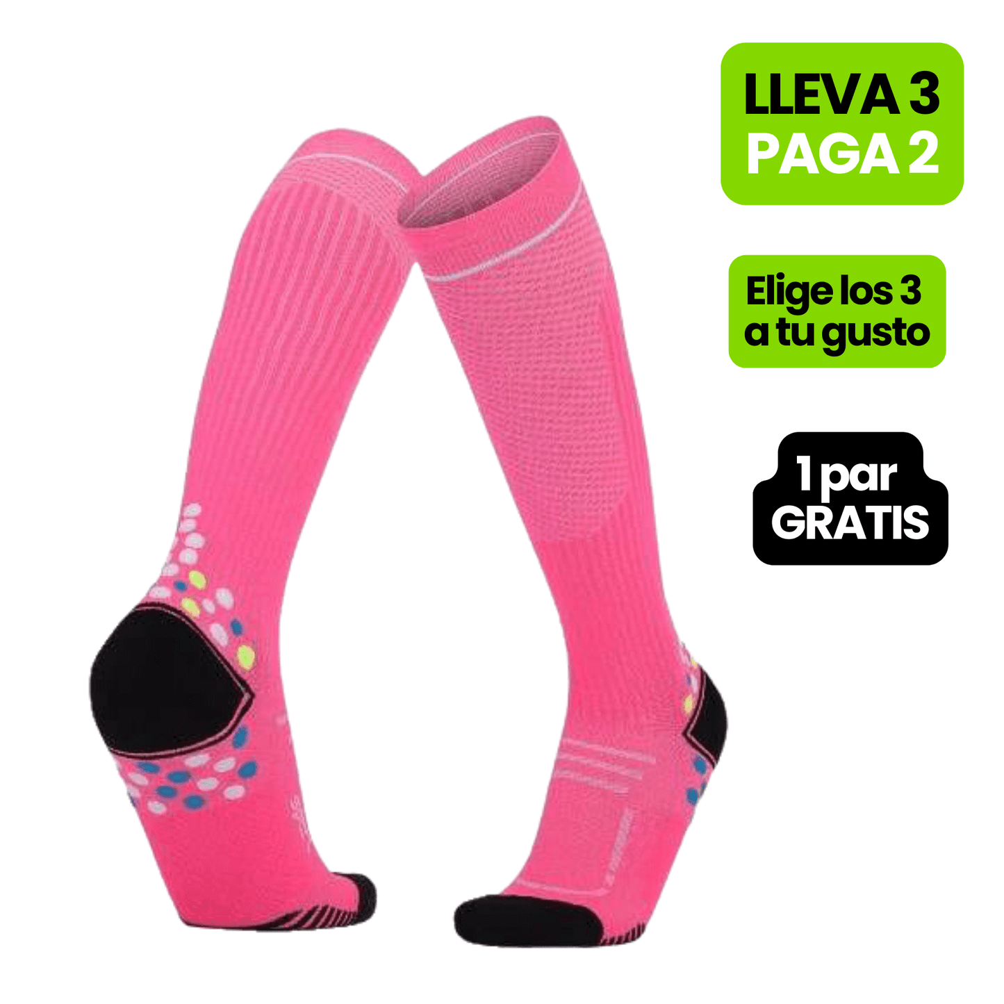 Calcetin Runner de Compresion EVOLUTION Pink