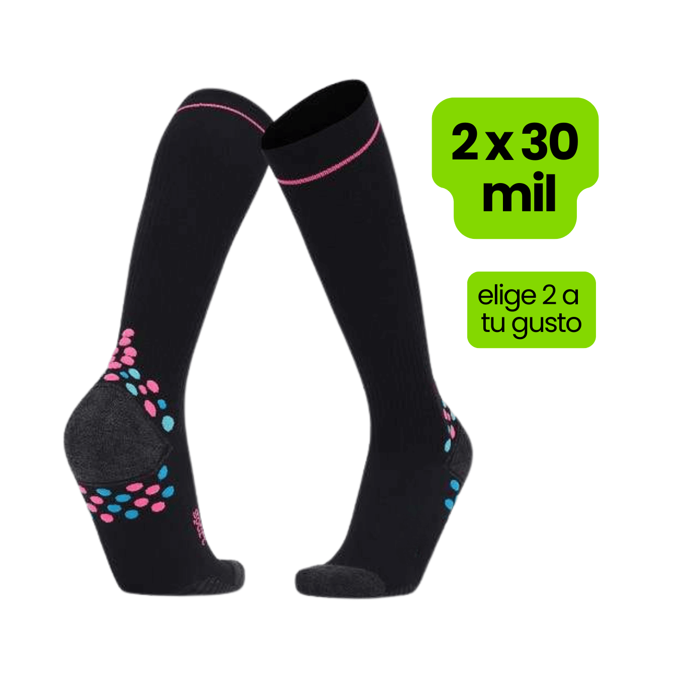 Calcetin Runner de Compresion EVOLUTION Black + Regalos