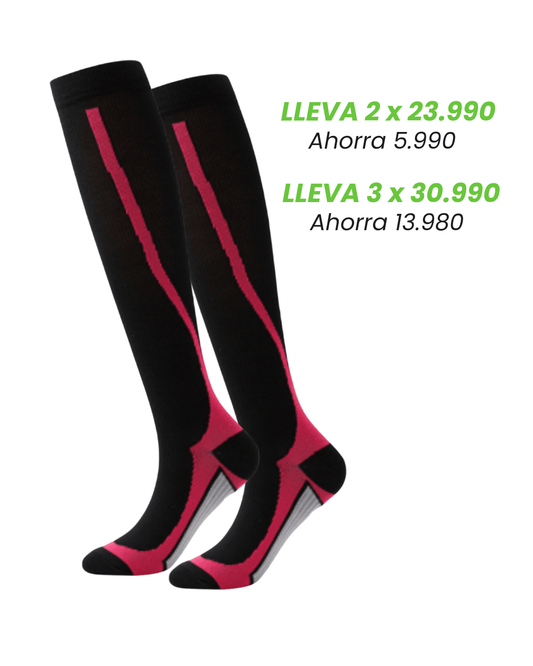 Calcetin RunMove Black fucsia