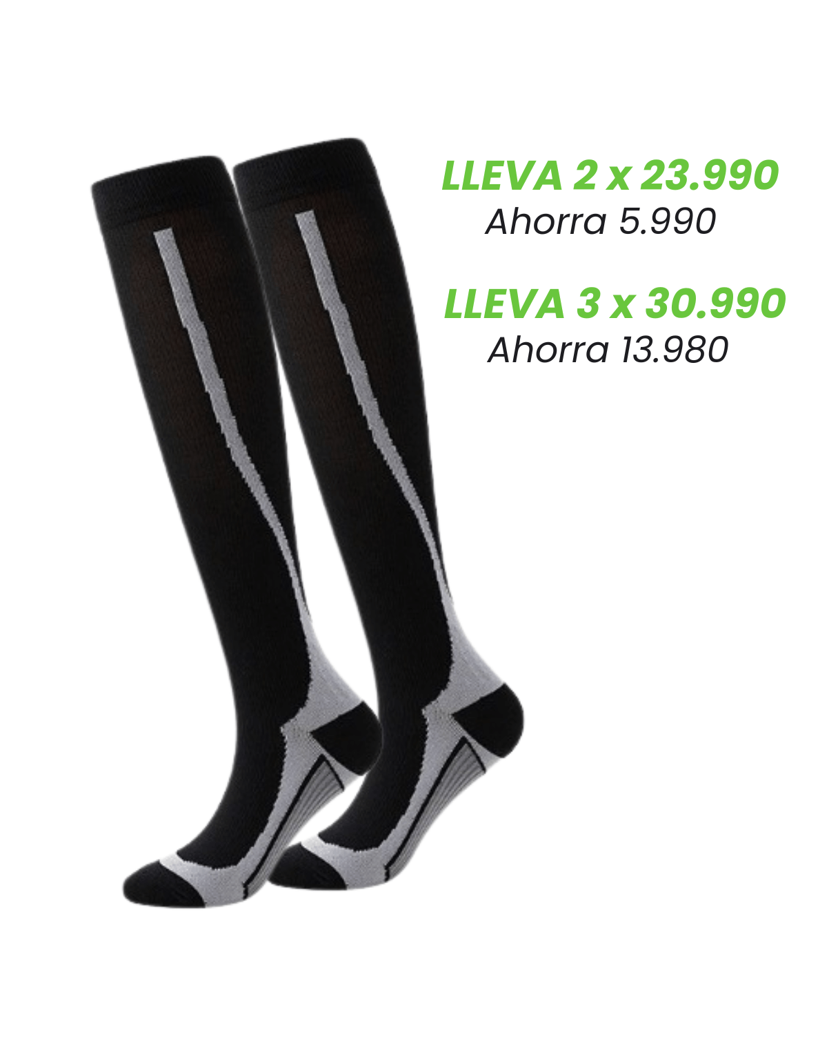 Calcetin RunMove Black gris