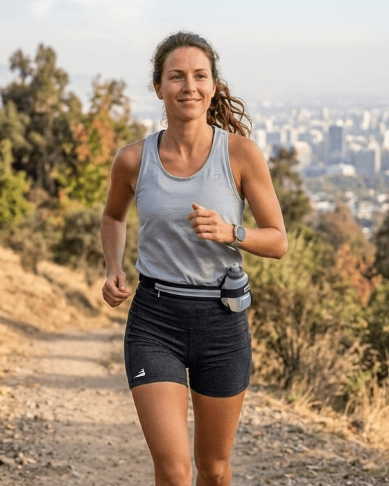 Calza Running Pro Compress Grafito Corta