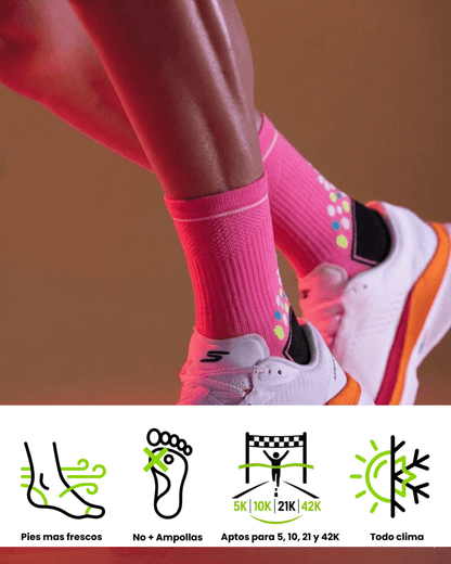 Calcetin Runner de compresion EVOLRUN Rose + Regalos