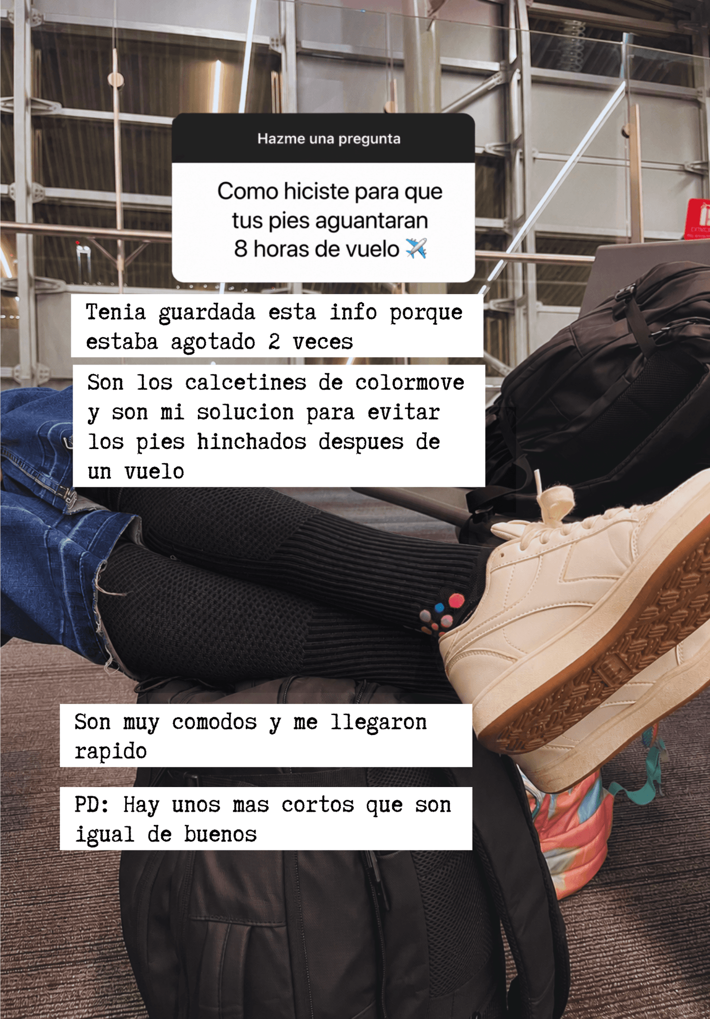 Calcetin Compresion Negro Liso 🛩️