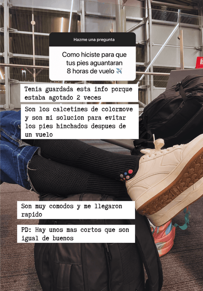 Calcetin Compresion Negro Liso 🛩️
