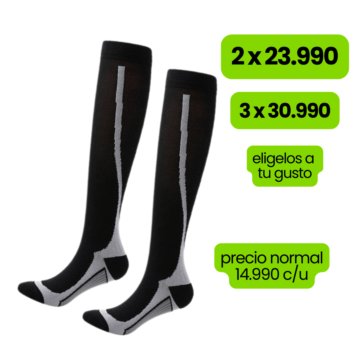 Calcetin RunMove Black gris