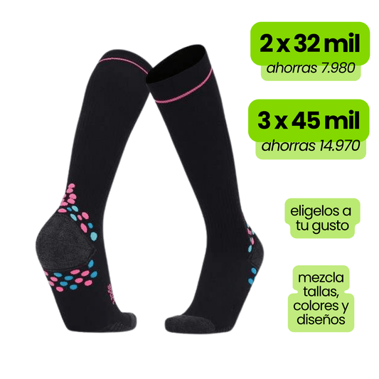Calcetin Runner de Compresion EVOLUTION Black + Regalos