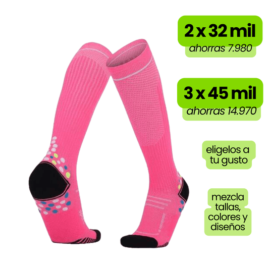 Calcetin Runner de Compresion EVOLUTION Rose + Regalos