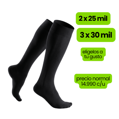 Calcetin Compresion Negro Liso