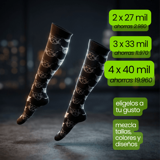 Calcetin Compresion Cat Black