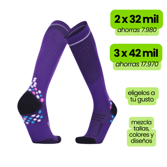 Calcetin Runner de Compresion EVOLUTION Purple + Regalos