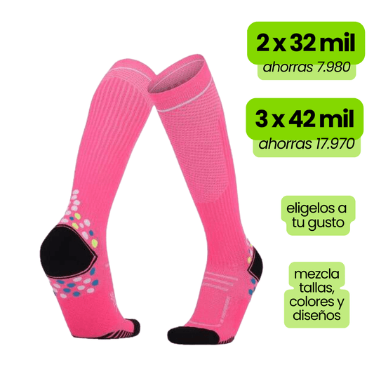 Calcetin Runner de Compresion EVOLUTION Pink + Regalos
