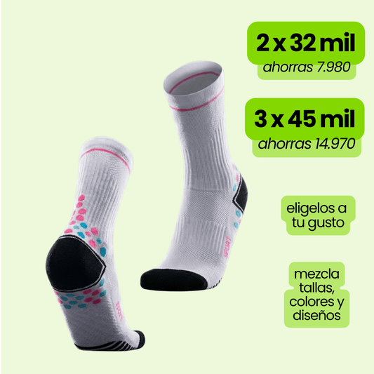 Calcetin Runner de compresion EVOLRUN Blanco + Regalos