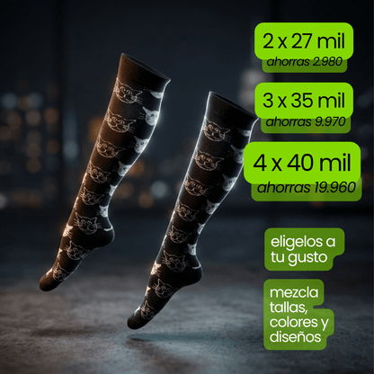 Calcetin Compresion Cat Black