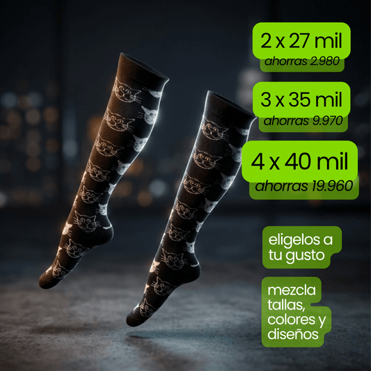 Calcetin Compresion Cat Black