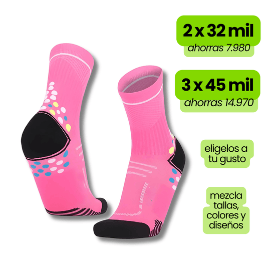 Calcetin Runner de compresion EVOLRUN Rose + Regalos