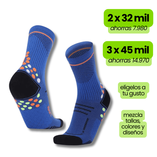 Calcetin Runner de compresion EVOLRUN Blue + Regalos