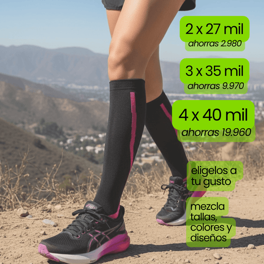 Calcetin RunMove Black fucsia