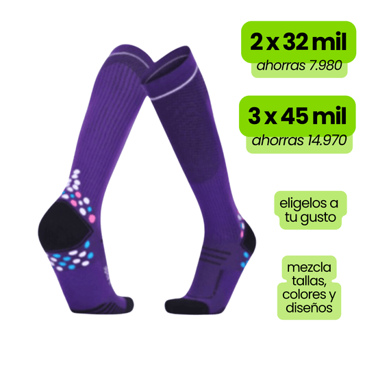 Calcetin Runner de Compresion EVOLUTION Purple + Regalos