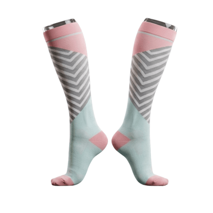 Calcetin Compresion Rosa/Gris